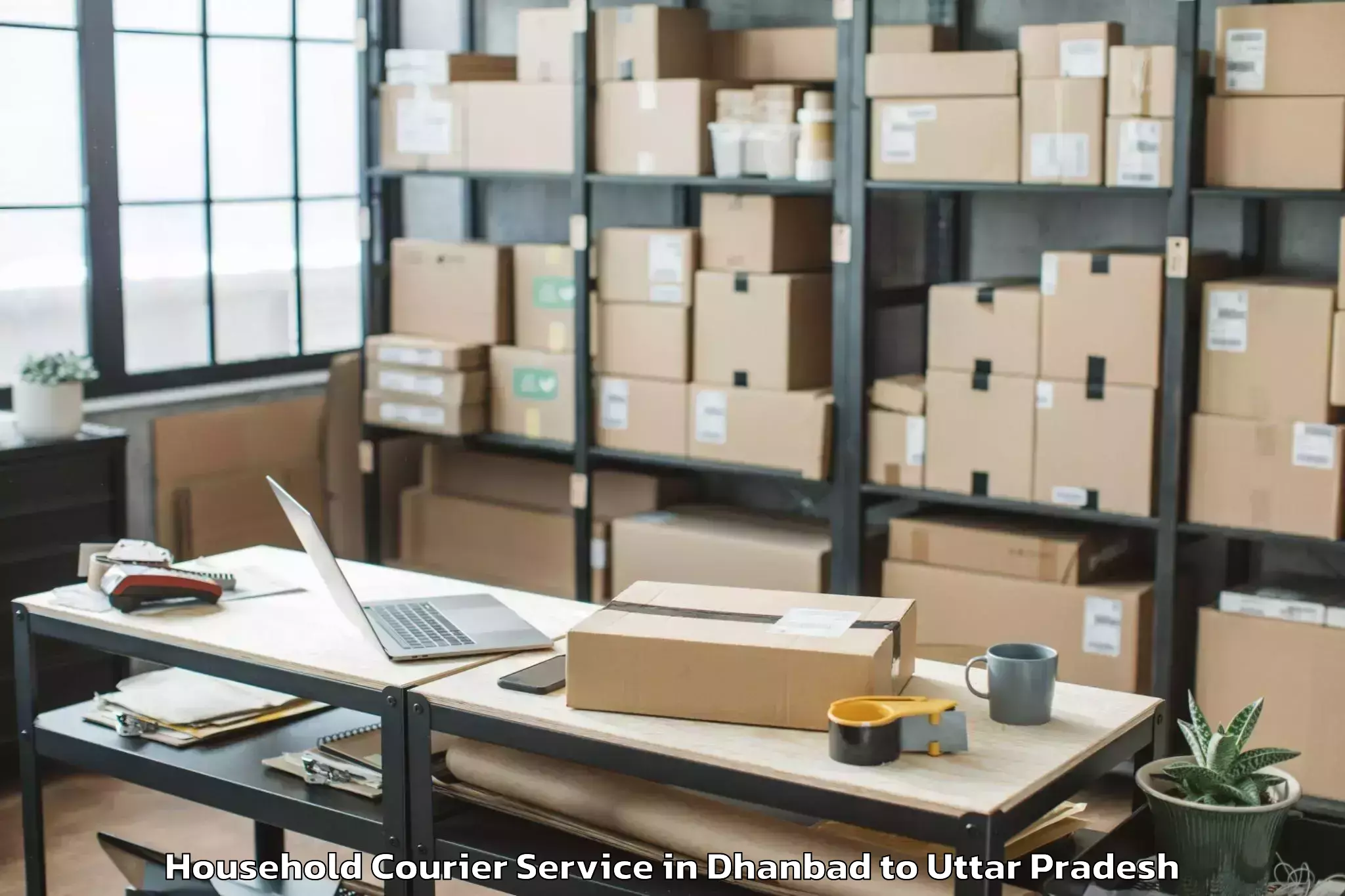 Top Dhanbad to Husainabad Household Courier Available